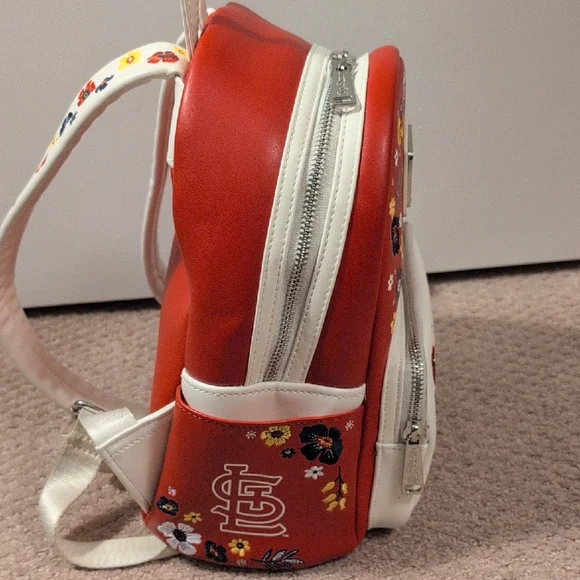 Loungefly MLB St. Louis Cardinals Floral Embroidered Mini Backpack - Picture 6 of 11